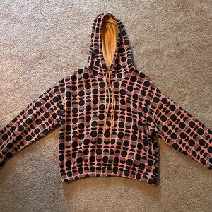 Orange and Black Comb Decorated Hoodie